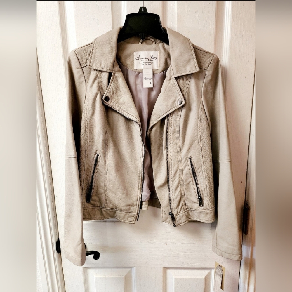 Antique White Biker Jacket NWT